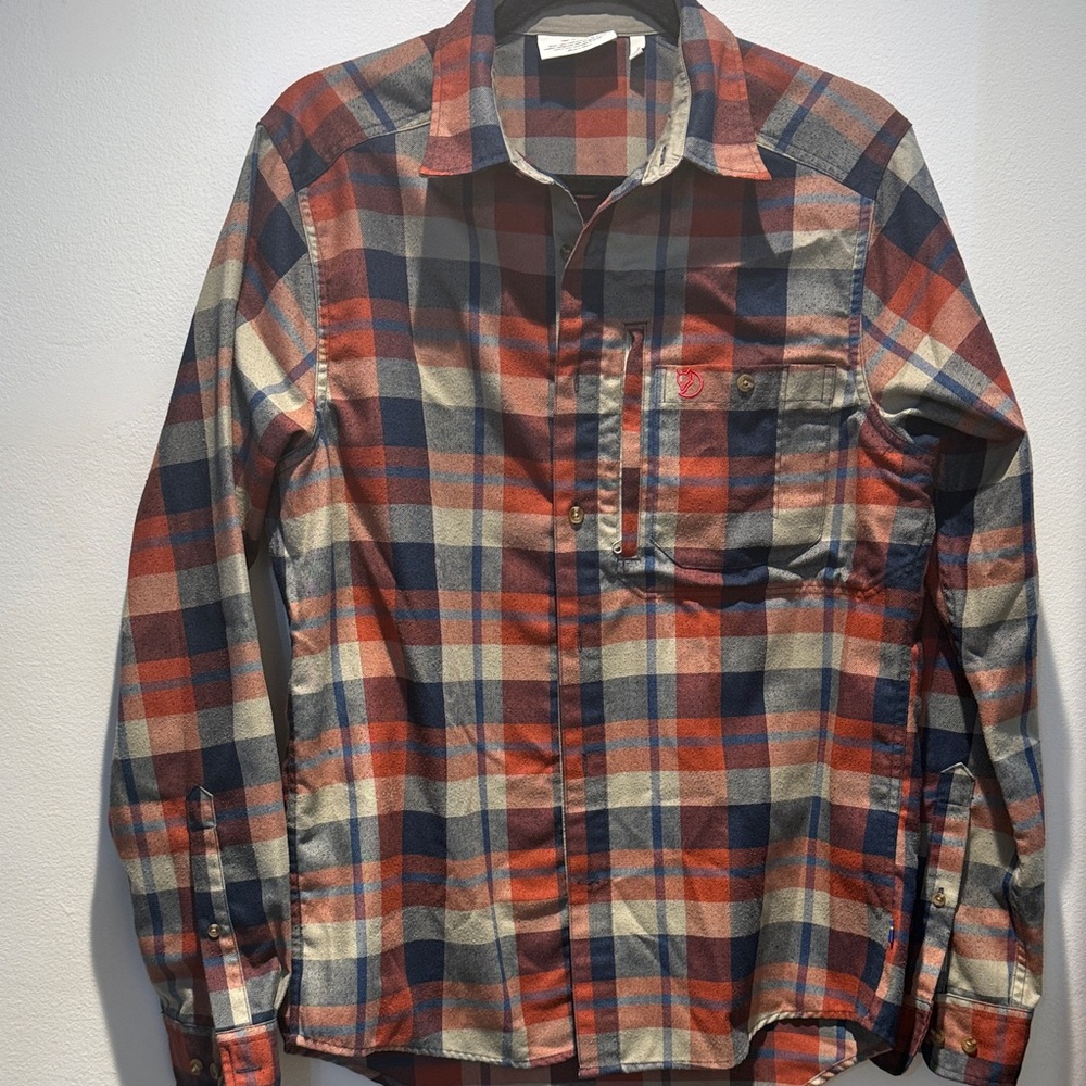 Fjallraven Red and Blue Plaid Casual Button Down Shirt